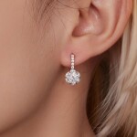 Luxusní stříbrné náušnice Viviane 1 ct MOISSANITE + CERTIFIKÁT, Stříbrná certifikát GRA, hadřík na čištění stříbra, dárková krabička