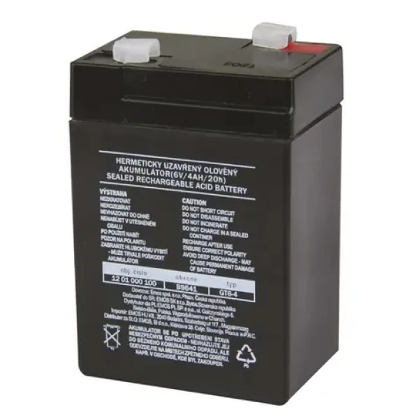 Emos baterie SLA 6V - 4 Ah / Faston 4.8 (187) / VRLA (654821)