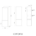 CERANO - Koupelnová skříňka vysoká Carole - antracitová - 45x150x34 CER-009857