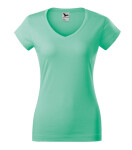Fit V-neck tričko dámské mátová M