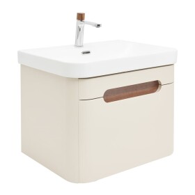 Koupelnová skříňka s umyvadlem a baterií SAT Fusion 57,5x43x45 cm pískově béžová mat SATFUSION60BEUBA SATFUSION60BEUBA