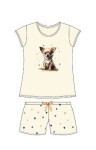 Pyžamo Cornette Kids Girl 787/108 Čivava kr/r 86-128 ecru 86-92
