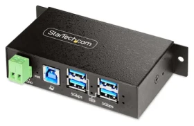 StarTech Industrial 4-Port USB Hub / USB rozbočovač / Řízený / USB 3.2 Gen 1 / Kovové tělo / 0–60 °C (5G4AINDRM-USB-A-HUB)