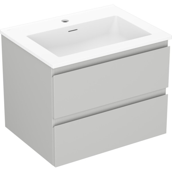 MEXEN/S - Orio koupelnová skříňka 60 cm s umyvadlem Otis, 2 zásuvky, šedá mat/bílá mat 91A10-06047-2-BFF62-W18M01