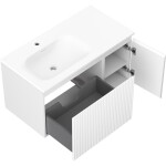 MEXEN/S - Rivel koupelnová skříňka 90 cm s umyvadlem Vela levá, 1S, 1D, reliéf, bílá mat 91A23-09047-3-BBFF01-W23L01