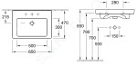 VILLEROY & BOCH - Subway 2.0 Umyvadlo s přepadem, 650x470 mm, s 1 otvorem pro baterii, alpská bílá 7113FA01