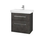 Dřevojas - Umyvadlová skříňka GO SZZ2 60 - D16 Beton tmavý / Úchytka T04 / D16 Beton tmavý 204822E