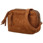 Stylová dámská koženková crossbody kabelka Ariona, koňakově hnědá
