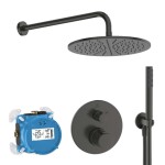 IDEAL STANDARD - CeraTherm Sprchový set s termostatem pod omítku, s tělesem, průměr 30 cm, Magnetic Grey A7573A5