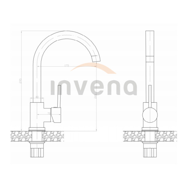 INVENA - Dřezová baterie SOLO BZ-96-L01-S