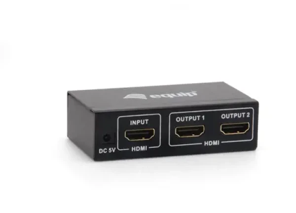 Equip HDMI 1.4 Splitter 2-Port černá / HDMI rozbočovač / 1 vstup / 2x výstup HDMI / 4K 30Hz / HDCP / napájecí adaptér (332712)