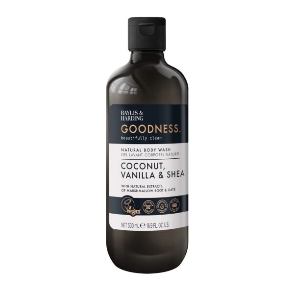 Baylis & Harding Tělové mýdlo Cocnut/Vanilla/Shea 500 ml, hnědá barva, plast