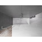 MEXEN/S - Velar L dvoukřídlá posuvná vanová zástěna 85 x 150, transparent, nikl kartáčovaný 896-085-003-01-97