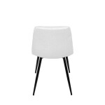 Židle jídelní, bílá látka, čtyřnohá kovová podnož, černý mat