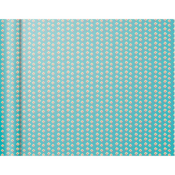 Balicí papír Tiny Roll Flowers-blue - 80g, 5x0,35m