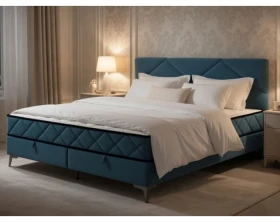 Postel Parana 160x200 cm, modrá aqua sametová látka