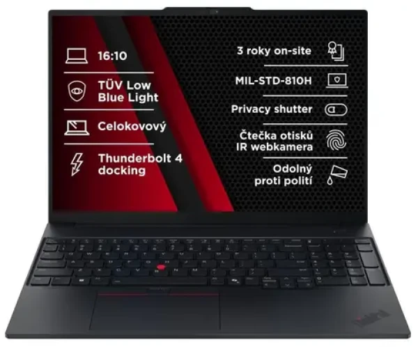 Lenovo ThinkPad E16 Gen 3 černá / 16" / Intel Core Ultra 5 220U 1.4GHz / 16GB / 512GB SSD / Intel Graphics / W11P (21TF002XCK)