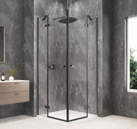 POLYSAN - GLOBE GUN METAL čtvercový sprchový kout 800x800, rohový vstup, čiré sklo GB5880GM