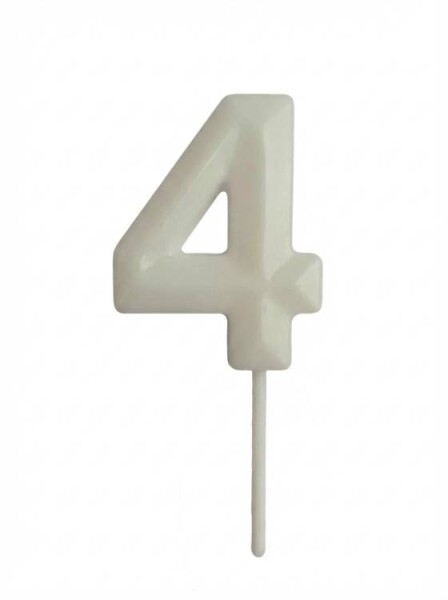 Dortisimo Svíčka s elegantním motivem číslo 4 bílá