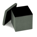 Taburet s úložným prostorem, zelená manšestrová látka