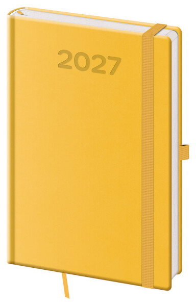 Týdenní diář 2027 Helma A5 Print Pop žlutý