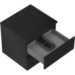 MEXEN/S - Rivel koupelnová skříňka pod umyvadlo 50 cm s deskou, 2 zásuvky, reliéf , černá mat 91A20-05047-2-BFFC71