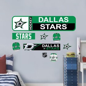 Mustang Drinkware Samolepky na Stěnu Dallas Stars NHL Repositionable Street Signs Wall Decal Set
