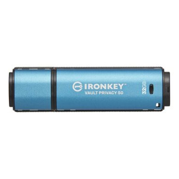 Kingston IronKey Vault Privacy 50 32GB modrá / Flash Disk / USB 3.0 / čtení: až 250MBs / zápis 180MBs / 256bit AES (IKVP50/32GB)