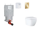 GROHE - Uniset Set předstěnové instalace, klozetu, sedátka SoftClose a tlačítka Arena Cosmopolitan S, Triple Vortex, Cool Sunrise SANI15BB4110
