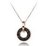 Náhrdelník Monica Black - chirurgická ocel, Zlatá 40 cm + 5 cm (prodloužení)