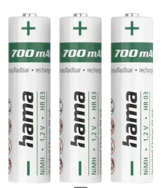 Hama nabíjecí baterie AAA Micro 700 mAh 3ks / Ni-MH (223526)