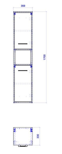 COMAD - Vysoká skříňka 2 dvířka BORNEO COSMOS 5907441299749