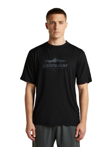 Pánské merino triko krátký rukáv ICEBREAKER Mens Merino 150 Tech Lite SS Rlxd T ibHeritage, Black velikost: XXL