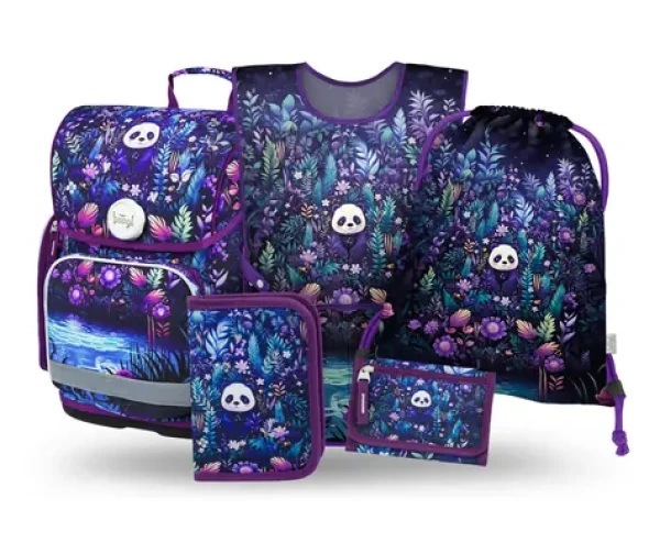 BAAGL SET 5 Ergo Jungle Panda: aktovka, penál, sáček, zástěra, peněženka (A-36511)