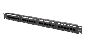 Lanberg černý / Patch panel / 24 portů / RJ-45 / CAT6 / UTP / 1U / 19" (PPU6-1024-B)
