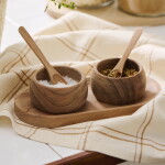 Ib Laursen Dřevěná dóza na sůl a pepř Acacia Wood, přírodní barva, dřevo