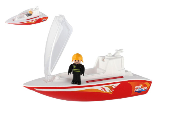 Boazz loď/člun hasiči s figurkou plast 38cm 24m+
