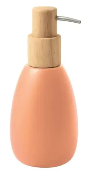 Spirella SVEN dávkovač mýdla matně broskvový / polyresin / dřevo / 260 ml