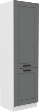 Vysoká skříňka na vestavnou lednici Luna 60 LO-210 2F Barva korpusu: Bílá, Barva dvířek: Clay Grey