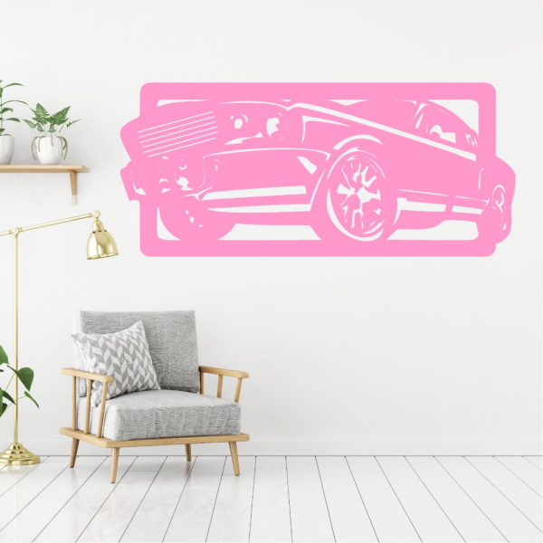 Samolepka Auto Ford Mustang Barva: růžová, Velikost: 40 x 18 cm
