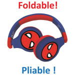 Lexibook 2v1 bluetooth skládací sluchátka Spiderman s limitem hlasitosti