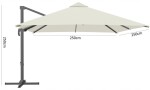 Slunečník zahradní MINI ROMA 2,5 x 2,5 m Béžový