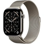 Apple Watch Series 11 GPS+Cellular 42mm Titanové tělo - Přírodní milánský tah / 130–180 mm (MF8P4MP/A)