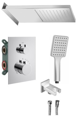 SAPHO - KIMURA podomítkový sprchový set s termostatickou baterií, box, 3 výstupy, chrom KU683-21