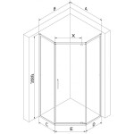 MEXEN - Exo sprchová kout pětiboký křídlový 80 x 80, transparent, chrom 812-080-080-01-00