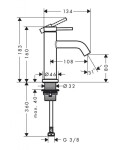 HANSGROHE - Tecturis S Umyvadlový ventil, EcoSmart, kartáčovaný bronz 73313140