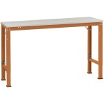 Manuflex AU8059.2001 Pracovní Přístavný stůl univerzální speciální s PVC dekorační deska, Šxhxv = 1500 x 800 x 722-1022 mm červenooranžová (RAL 2001)