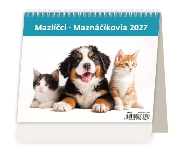 Stolní kalendář 2027 Helma Minimax Mazlíčci