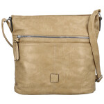 Trendy dámská koženková crossbody kabelka Tomila, béžová