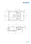 DEANTE Andante sandy Granitový dřez, 1.5 bowl odkapávačem ZQN_7513